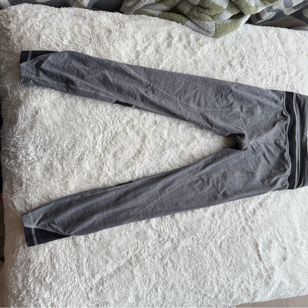 Gray and Black Athletic Leggings - Picture 2 of 2
